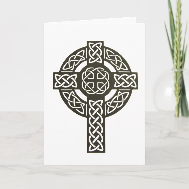 Tarjeta Festiva Cruz de Knot Celtic (Anverso)