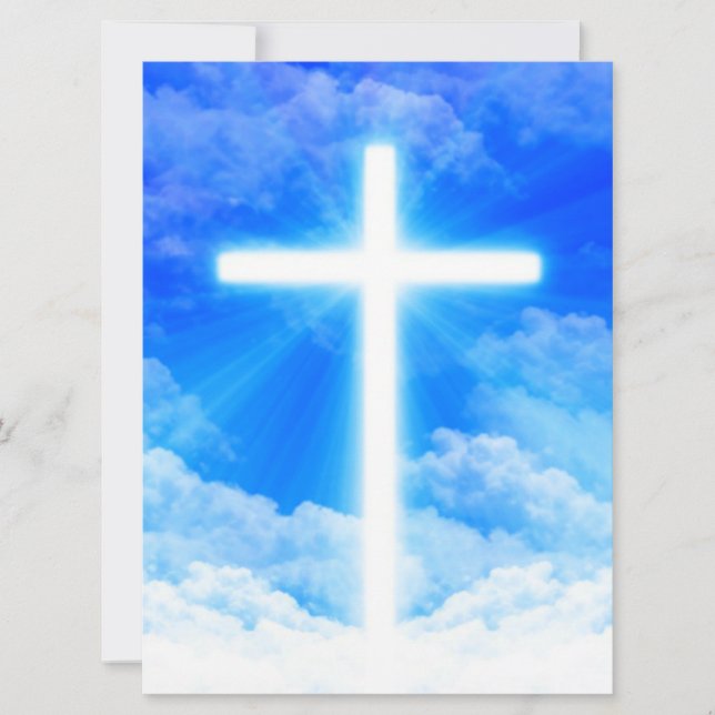 Tarjeta Festiva Cruz de la Luz Jesucristo Personalizable Cristiano (Anverso)