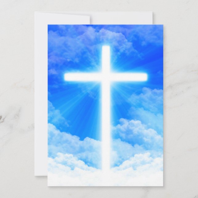 Tarjeta Festiva Cruz de la Luz Jesucristo Personalizable Cristiano (Anverso)