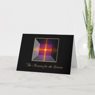 Tarjeta Festiva Cruz de Navidades cristianos