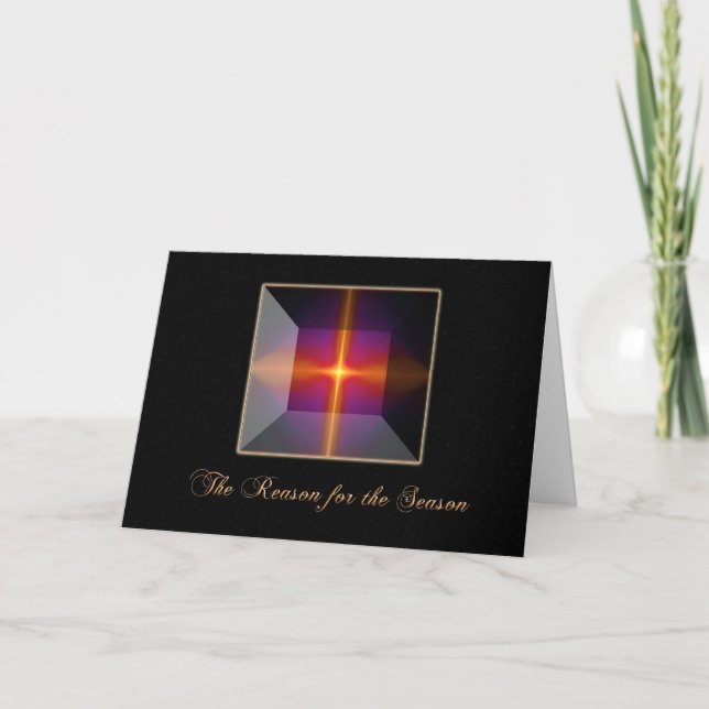 Tarjeta Festiva Cruz de Navidades cristianos (Anverso)
