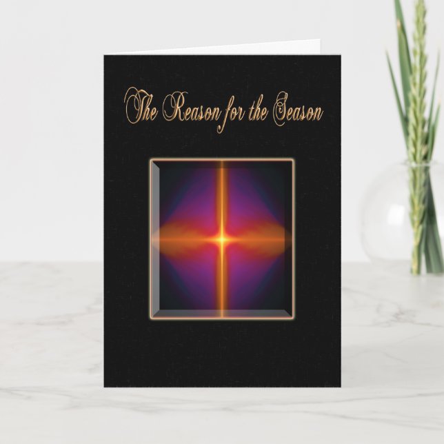 Tarjeta Festiva Cruz de Navidades cristianos (Anverso)