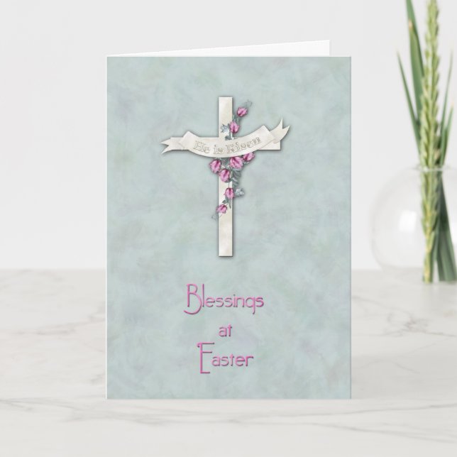 Tarjeta Festiva Cruz de Pascua (Anverso)