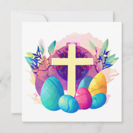 Tarjeta Festiva Cruz de Pascua Cristiana