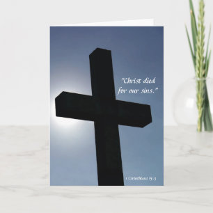 Tarjeta Festiva Cruz de Pascua Cristo murió por nuestros pecados