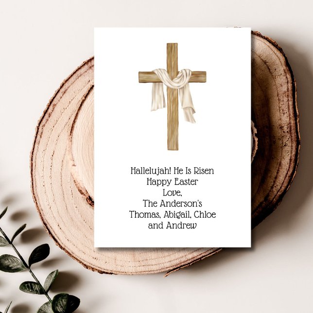 Tarjeta Festiva Cruz de Pascua Envuelto Religioso Cristiano (Easter Cross Shroud Christian Religious Card Personalized Message)