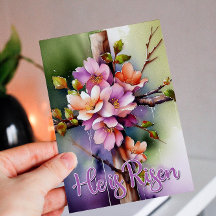 Cruz de Pascua Floral de acuarela se levanta