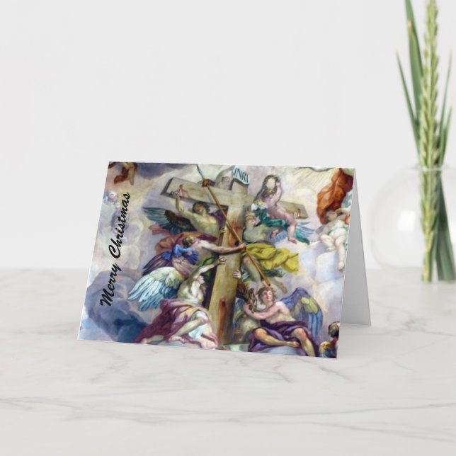 Tarjeta Festiva cruza de navidades (Anverso)