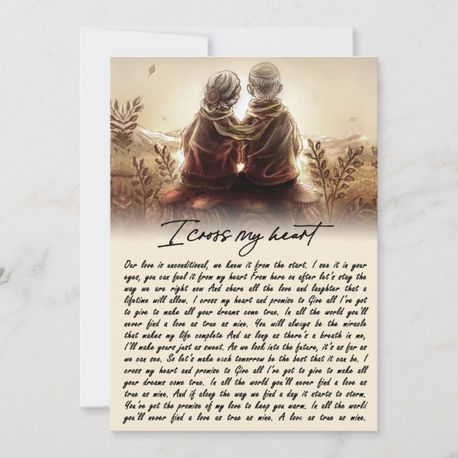 Tarjeta Festiva Cruzo mi regalo de Aniversario de la Pareja del Co (Anverso)