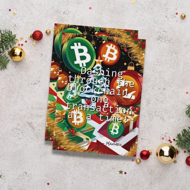 Tarjeta Festiva Crypto Cheer celebrando la temporada de fiestas (HODL the Joy: Crypto Christmas Cheer is Here! Holiday Card)