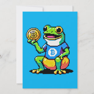 Tarjeta Festiva Crypto Frog - Divertida moneda digital de arte de