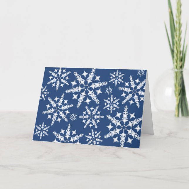 Tarjeta Festiva Crystal Snowflake Blizzard (Anverso)