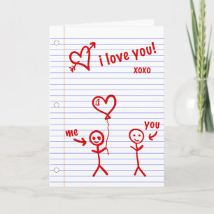 Tarjeta Festiva cuaderno de bocetos de papel te amo