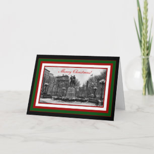 Tarjeta Festiva Cuadrado B de la unión del invierno NYC y Felices