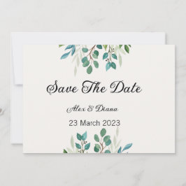 Tarjeta Festiva Cuadrado de vegetación de flores botánicas guardar