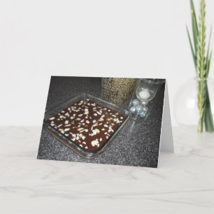 Tarjeta Festiva Cuadrados De Chocolate Con Receta