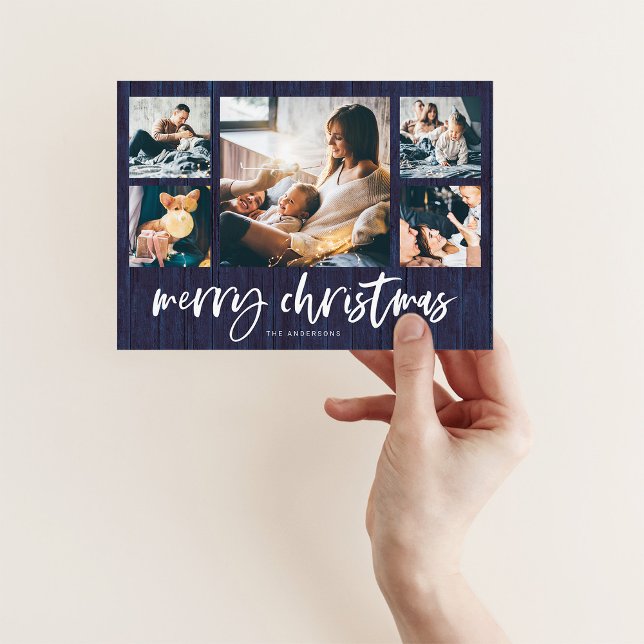 Tarjeta Festiva Cuadrícula de múltiples fotografías de guiones rus (Subido por el creador)