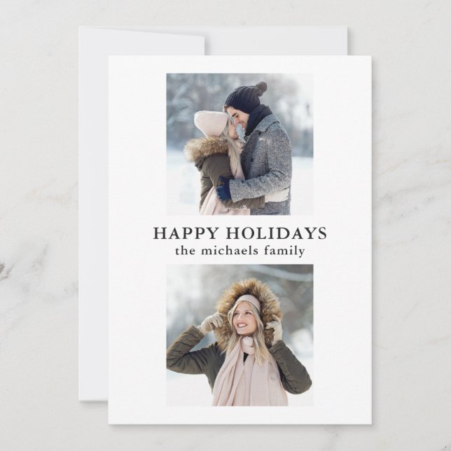 Tarjeta Festiva Cuadrícula simple dos fotografías Festividades en  (Anverso)