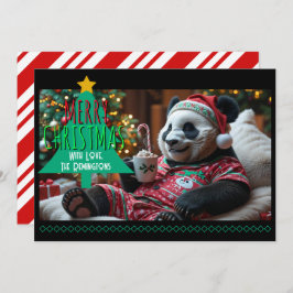 Tarjeta Festiva Cuadridículamente Navidades Panda en pijama person