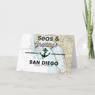 Tarjeta Festiva Cuadro de Mares y Saludos - San Diego