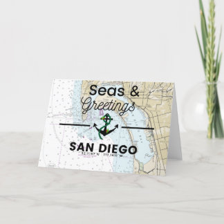 Tarjeta Festiva Cuadro de Mares y Saludos - San Diego
