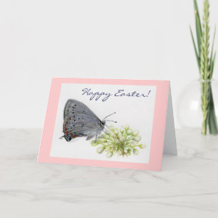 Tarjeta Festiva Cuadros de colores de mariposa feliz de Pascua