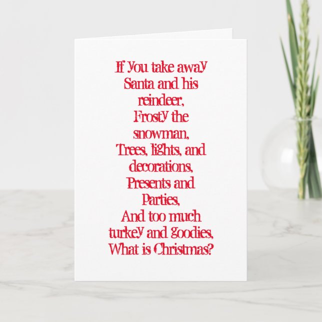 Tarjeta Festiva ¿Cuál es navidad? (Anverso)