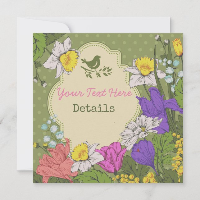 Tarjeta Festiva Cualquier evento floral (Anverso)