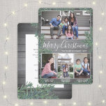 Tarjeta Festiva Cualquier texto 4 Collage de fotos y subtítulos Ma<br><div class="desc">Envíe elegantes saludos alegres y comparta sus fotos favoritas con una tarjeta de vacaciones de cuatro collage de fotos para personalizados. Todo el texto de esta plantilla es sencillo para el personalizar de incluir cualquier texto, como Feliz Navidad, Felices Fiestas, Saludos de Temporadas, Saludos de Año Nuevo, etc. (IMAGE PLACEMENT...</div>