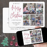 Tarjeta Festiva Cualquier texto 6 Foto que le deseamos un Feliz Ro<br><div class="desc">Envíe elegantes saludos alegres y comparta seis de sus fotos favoritas con una tarjeta de vacaciones de collage de fotos personalizado única. Todo el texto de esta plantilla es sencillo de personalizar para incluir cualquier texto, como Felices Fiestas, Saludos de Temporadas, Saludos de Año Nuevo, etc. El mensaje que dice...</div>