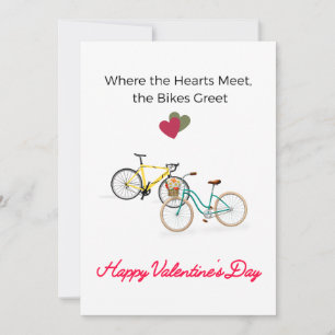 Tarjeta Festiva Cuando los corazones se encuentran, las bicicletas