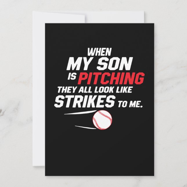 Tarjeta Festiva Cuando Mi Hijo Está Lanzando, Todos Parecen Huelga (Anverso)