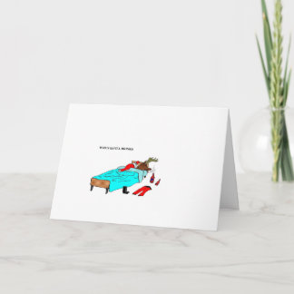 Tarjeta Festiva Cuando Santa bebe (el "reno")