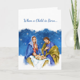 Tarjeta Festiva Cuando un niño nace, letra de canción Jesús Nativi