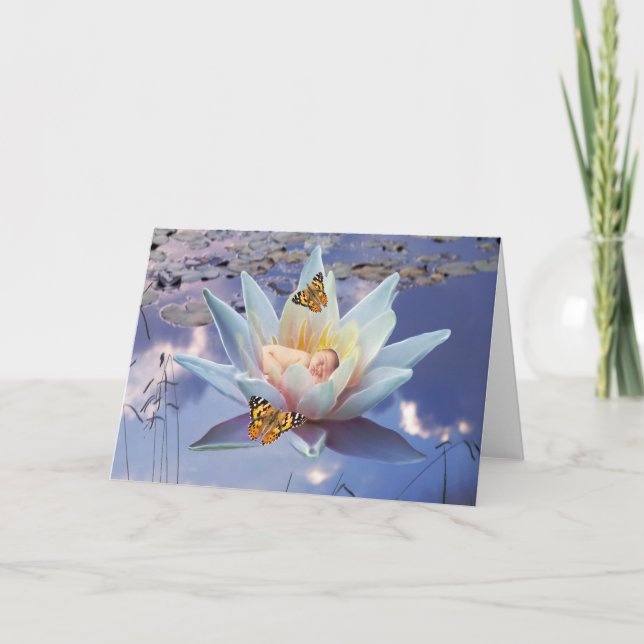 Tarjeta Festiva Cuando un pequeño bebé va a dormir (Anverso)