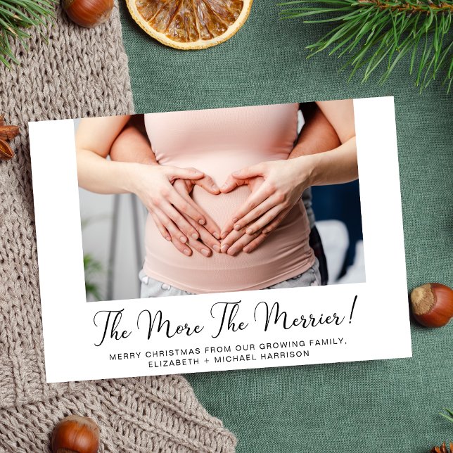Tarjeta Festiva Cuanto Más Merece La Foto Embarazo (A fun & unique way to introduce family and friends to your growing family this holiday season)