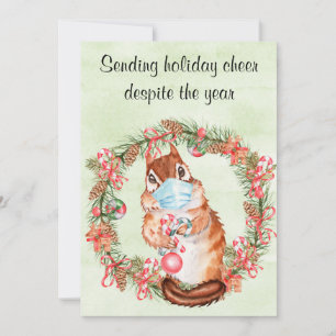 Tarjeta Festiva Cuarentena enviando alegría de vacaciones a pesar 