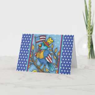 TARJETA FESTIVA CUARTO DEL TUIT BLUEBIRD DE JULIO, BANDERA ESTADOU