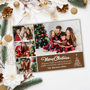 Tarjeta Festiva Cuatro fotógrafos modernos y lindos Navidades marr