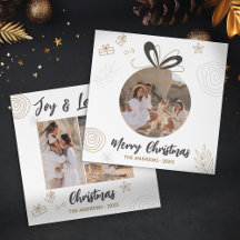 Cuatro fotos de la familia de Navidades Minimalist