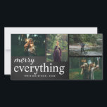 Tarjeta Festiva Cuatro fotos | Guión de teclado Merry Everything<br><div class="desc">Cuatro fotos | Festividad de la tipografía del guión de la pizarra Merry Everything</div>