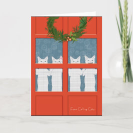 Tarjeta Festiva Cuatro gatos de llamada… Día de fiesta