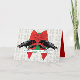 Tarjeta Festiva Cuatro pájaros de llamada