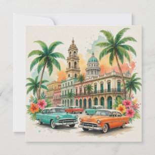 Tarjeta Festiva Cuba Vintage Viajes - Saludos Desde La Habana