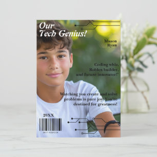 Tarjeta Festiva Cubierta de nuestra revista Tech Genius