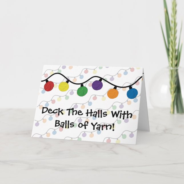 Tarjeta Festiva Cubierta los pasillos con las bolas del hilado (Anverso)