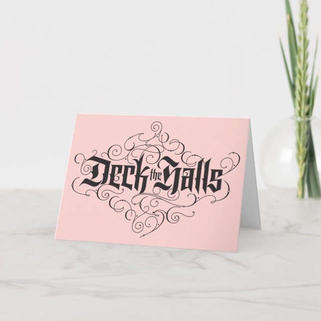 Tarjeta Festiva Cubierta los pasillos que dejan rosados a Navidade (Anverso)