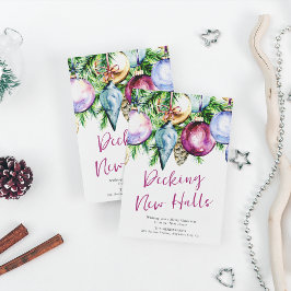 Tarjeta Festiva Cubiertas Pasillos Festivos Nuevas Bolas Navideñas