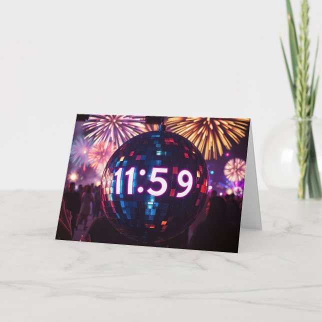 Tarjeta Festiva Cuenta regresiva de Año Nuevo (Anverso)