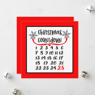 Tarjeta Festiva cuenta regresiva de Navidades de opinión